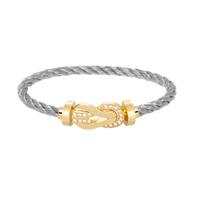 [LOVE LUCKY]CHANCE LARGE 8 FIGURE BUCKLE HALF DIAMOND BRACELET GOLD
