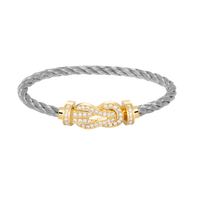 [LOVE LUCKY]CHANCE LARGE 8 FIGURE BUCKLE FULLDIAMOND BRACELET GOLD