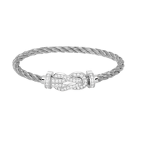 [LOVE LUCKY]CHANCE LARGE 8 FIGURE BUCKLE FULL DIAMOND BRACELET SILVER