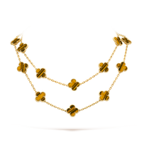 [LOVE LUCKY]CLOVER 20 MOTIFS TIGER EYE ROSE GOLD