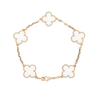 [Love Lucky]CLOVER 5 MOTIF ROCK CRYSTAL BRACELET