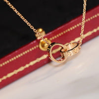 [LOVE LUCKY]LOVE NECKLACE PINK GOLD AND SILVER