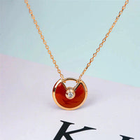 [LOVE LUCKY]AMULETTE GOLD CARNELIAN ONYX NECKLACE
