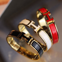 [LOVE LUCKY]H BRACELET 12MM GOLD