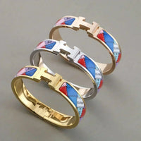[LOVE LUCKY]H BRACELET DOTTED BORDER 12MM