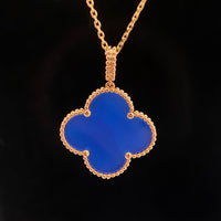 [LOVE LUCKY]CLOVER 25MM NECKLACE TURQUOISE ROSE GOLD