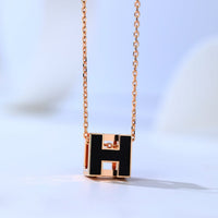 [LOVE LUCKY]H CAGE PINK GOLD NECKLACE
