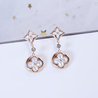 [LOVE LUCKY]STAR AND SUN PINK GOLD MOP DROP EARRINGS