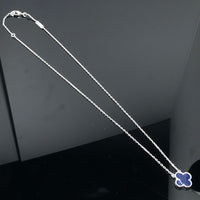 [LOVE LUCKY]CLOVER PIETERSITE SILVER LONG NECKLACE