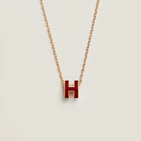 [LOVE LUCKY]HM CLIC RED ENAMEL GOLD NECKLACE