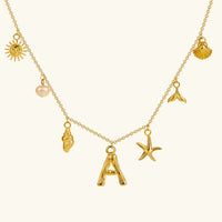 [LOVE LUCKY]Avaria Ocean Initial Necklace