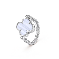 [LOVE LUCKY]CLOVER RIVERSIBLE RING SILVER COLLECTION