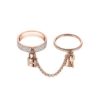 [LOVE LUCKY]HM KELLY CLOCHETTE DOUBLE RING IN  WITH DIAMONDS