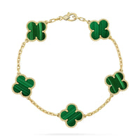 [Love Lucky] CLOVER 5 MOTIF MALACHITE BRACELET COLLECTION