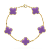 [Love Lucky]CLOVER 5 MOTIF LIGHT PURPLE BRACELET COLLECTION