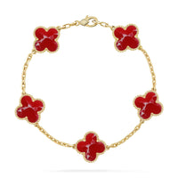 [Love Lucky]CLOVER 5 MOTIF RED PATTERN BRACELET COLLECTION
