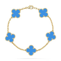 [Love Lucky] CLOVER 5 MOTIF BLUE AGATE BRACELET COLLECTION