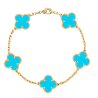 [Love Lucky] CLOVER 5 MOTIF TURQUOISE BRACELET COLLECTION