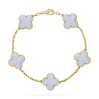 [Love Lucky] CLOVER 5 MOTIF PURPLE CHALCEDONY BRACELET COLLECTION