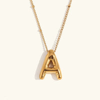 [LOVE LUCKY]Balloon Gold Initial Necklace