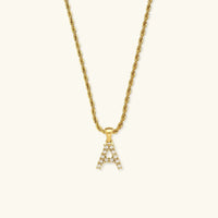 [LOVE LUCKY]Elodie Initial Letter Pearl Necklace