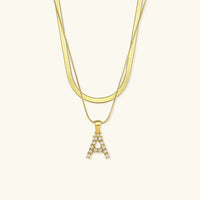 [LOVE LUCKY]Fiona Layered Gold Initial Letter Necklace