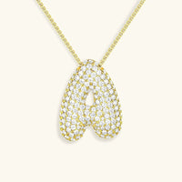 [LOVE LUCKY]Bubble Initial Diamond Necklace