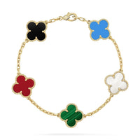 [Love Lucky]CLOVER 5 MOTIFS MULTICOLOR BRACELET