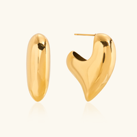 [LOVE LUCKY]Aimee Chunky Heart Gold Earrings