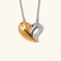 [LOVE LUCKY]Dorothea Two Tone Heart Necklace