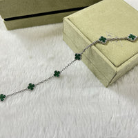 [LOVE LUCKY]CLOVER 6 MOTIF MALACHITE BRACELET