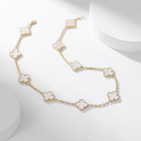 [LOVE LUCKY]CLOVER 10 MOTIFS WHITE MOTHER OF PEARL NECKLACE