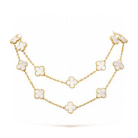 [LOVE LUCKY]CLOVER 20 MOTIFS WHITE MOP NECKLACE
