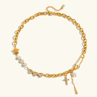 [LOVE LUCKY]Zeraphine Diamond Pearl Gold Necklace