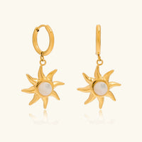 [LOVE LUCKY]Helia Sun-shaped Moonstone Earrings