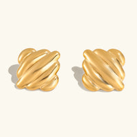 [LOVE LUCKY]Maxine Rippled Gold Earrings