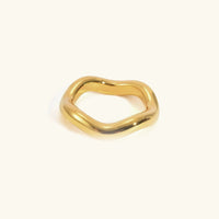[LOVE LUCKY]Lunaria Gold Wave Ring