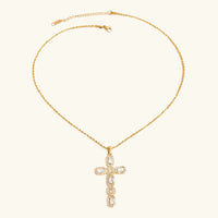 [LOVE LUCKY]Evangelina Diamond Cross Necklace