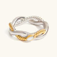 [LOVE LUCKY]Nerisse Two-Tone Twist Ring