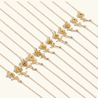 [LOVE LUCKY]Maribelle Birth Flower Gold Necklace