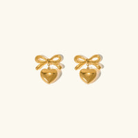 [LOVE LUCKY]Rowanne French Knot Gold Heart Earrings