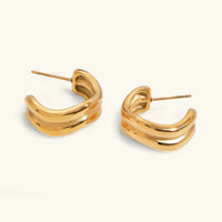 [LOVE LUCKY]Double Curve Hoops