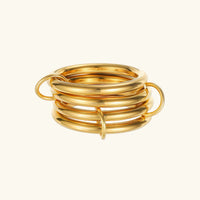[LOVE LUCKY]Alexandria Two-Tone Stacked Ring