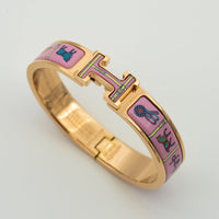 [LOVE LUCKY]H PINK GOLD BRACELET PINK CERAMIC