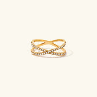 [LOVE LUCKY]Nia Gold Diamond Cross Ring