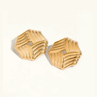 [LOVE LUCKY]Vanessa Criss Cut Gold Earrings