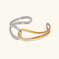 [LOVE LUCKY]Noria Two Tone Gold Bangle