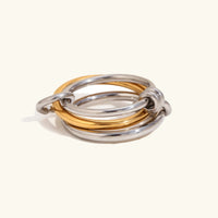 [LOVE LUCKY]Gabriela Two-Tone Ring Stack