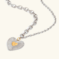 [LOVE LUCKY]Judith Two Tone Heart Pendant