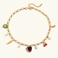 [LOVE LUCKY]Michelle Fruit Charm Gold Necklace